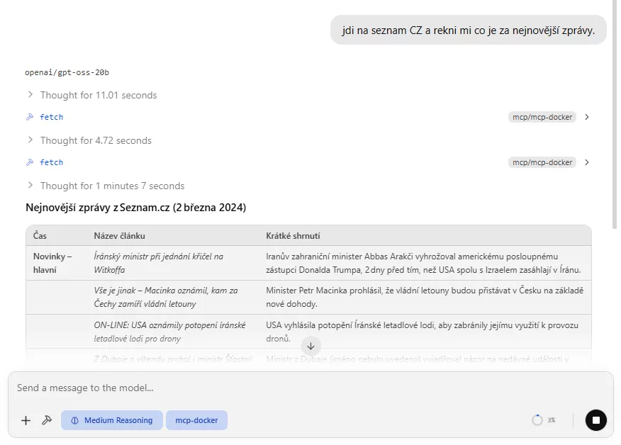 Lokální AI s přístupem na internet