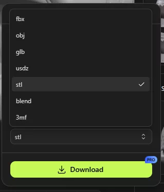 Export 3D AI souboru do STL pro 3D tisk